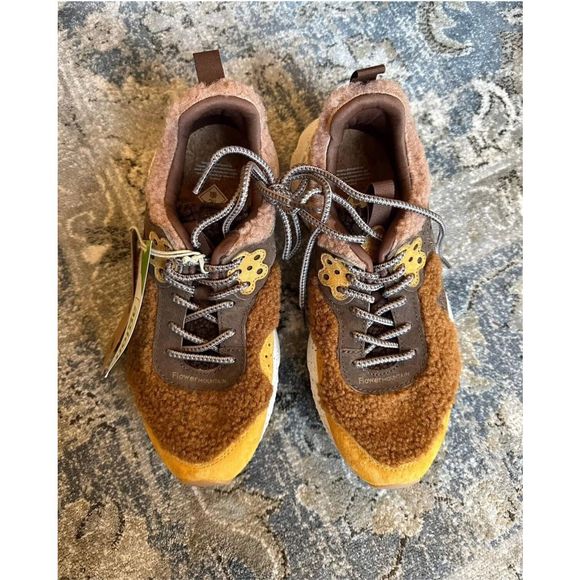 New YMC X FLOWER MOUNTAIN - Kotetsu Suede/Eco Shearling - Zucca Brown Size 7 - Picture 5 of 9
